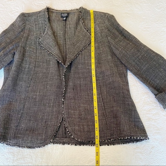 Eileen Fisher 2-Piece Linen Blend Dress and Fray Trim Jacket - Small Petite - Picture 12 of 16